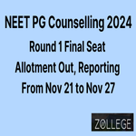 NEET PG Counselling 2024 Round 1 Final Seat Allotment Out